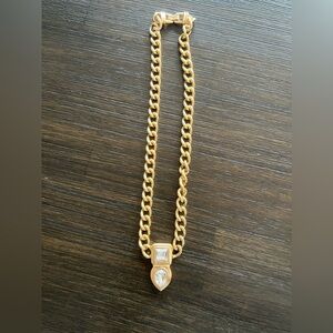 Vintage Swarovski Crystal Curb link chain necklace